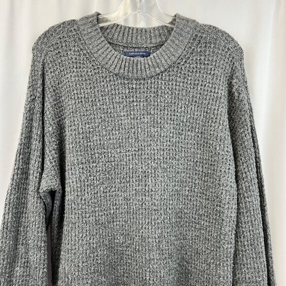 American Eagle Womens Long Sleeve Crew Neck Gray Sweater Soft Small - Picture 2 of 9